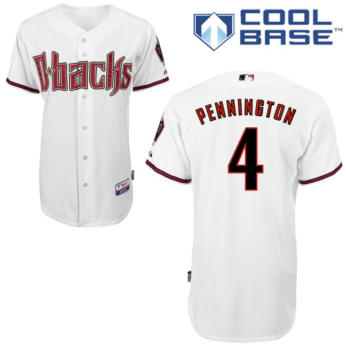 Cliff Pennington #4 MLB Jersey-Arizona Diamondbacks Men's Authentic Home White Cool Base Baseball Jersey